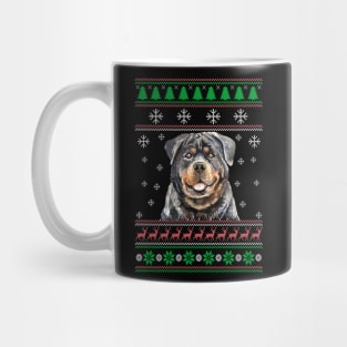 Cute Rottweiler Dog Lover Ugly Christmas Sweater For Women And Men Funny Gifts Mug